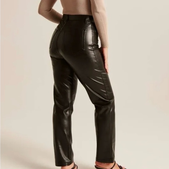 Abercrombie & Fitch 90s Curve Love Vegan Leather Pants Sz 27/4 - Picture 9 of 14